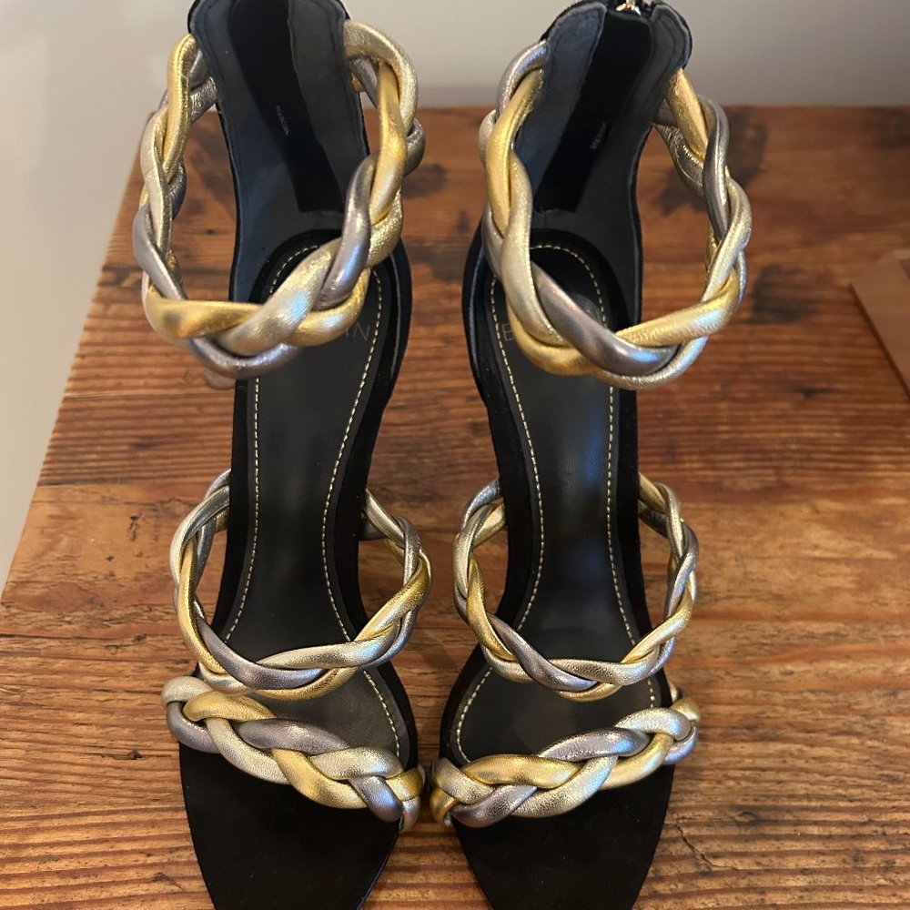 ALEXANDRE BIRMAN SELENA  Metallic Leather Braided Sandals